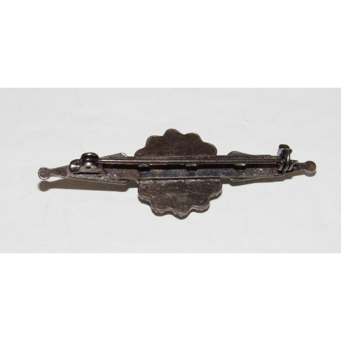 Old Pawn Fred Harvey Turquoise Sterling Silver Brooch.