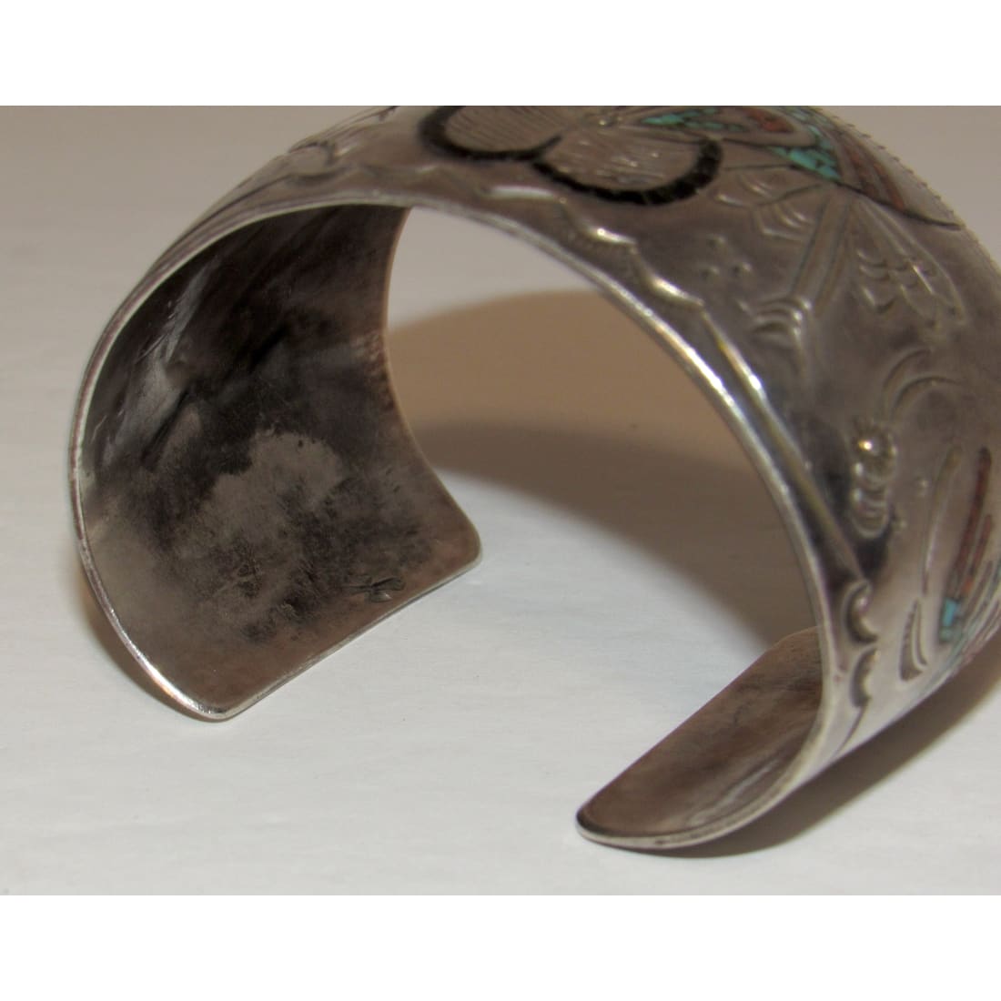 Old Pawn Navajo Gibson Gene Cuff Bracelet Sterling Silver