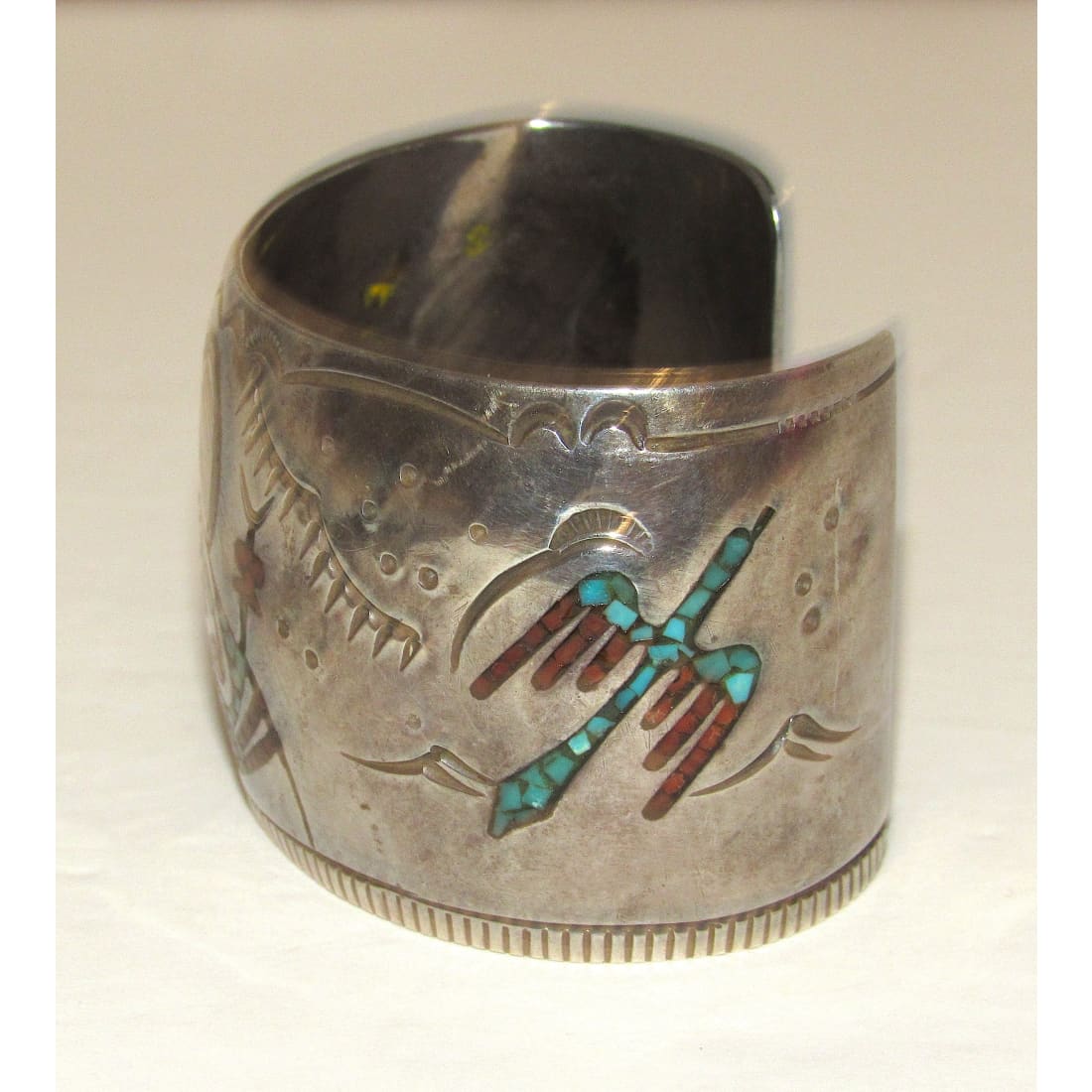 Old Pawn Navajo Gibson Gene Cuff Bracelet Sterling Silver