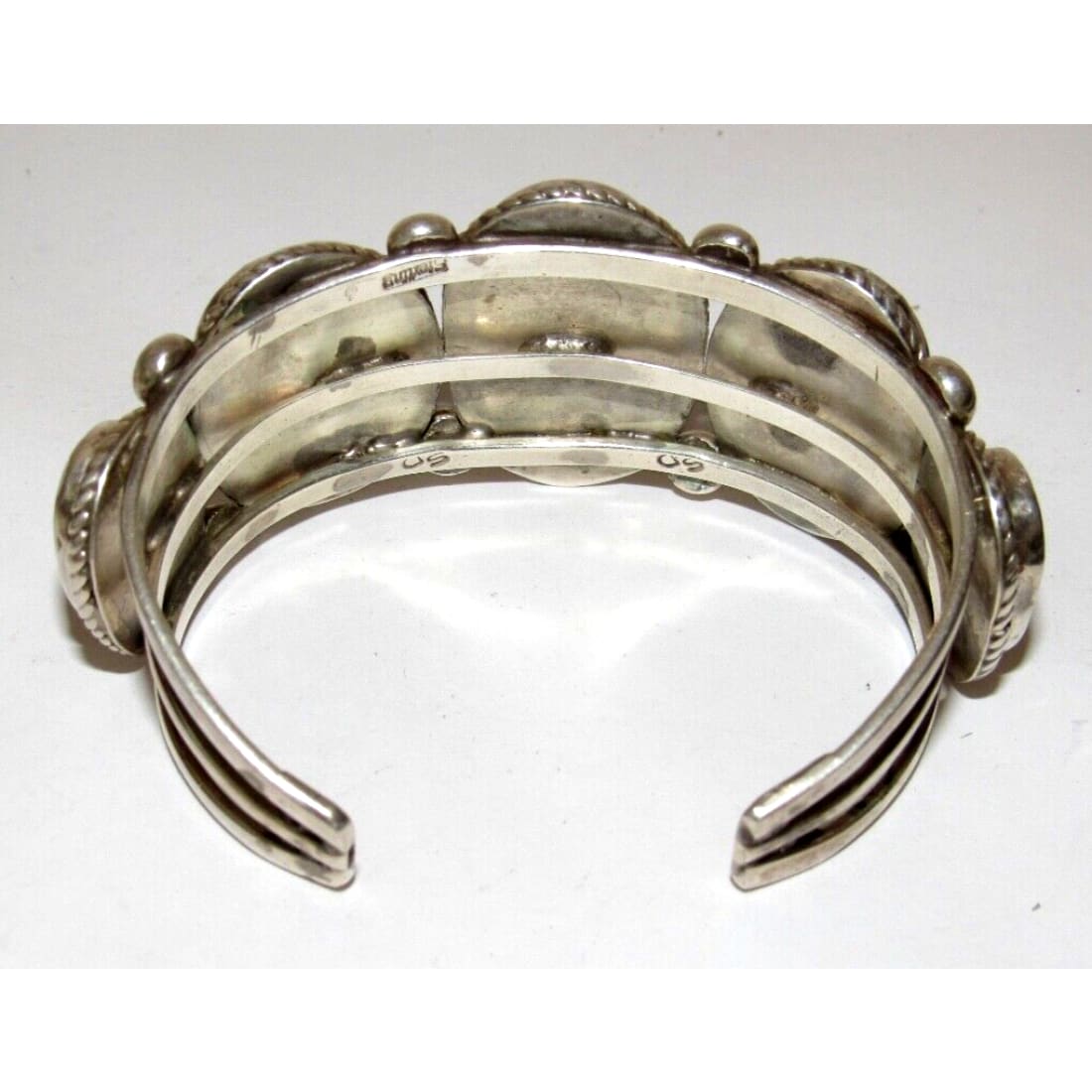 Old Pawn Navajo Petrified Wood Cuff Bracelet Verna Stevens