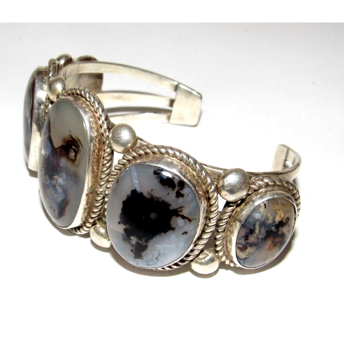 Old Pawn Navajo Petrified Wood Cuff Bracelet Verna Stevens