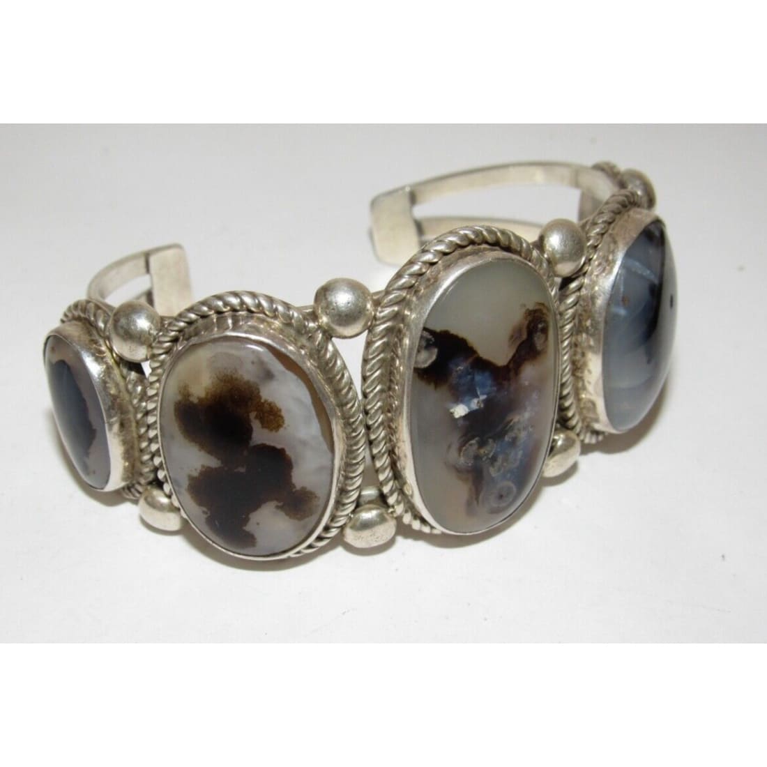 Old Pawn Navajo Petrified Wood Cuff Bracelet Verna Stevens