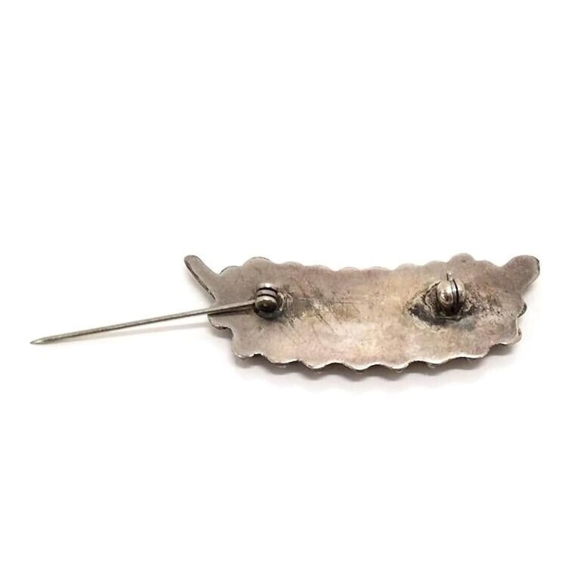 Old Pawn Zuni Petit Point Turquoise Brooch Pin Sterling