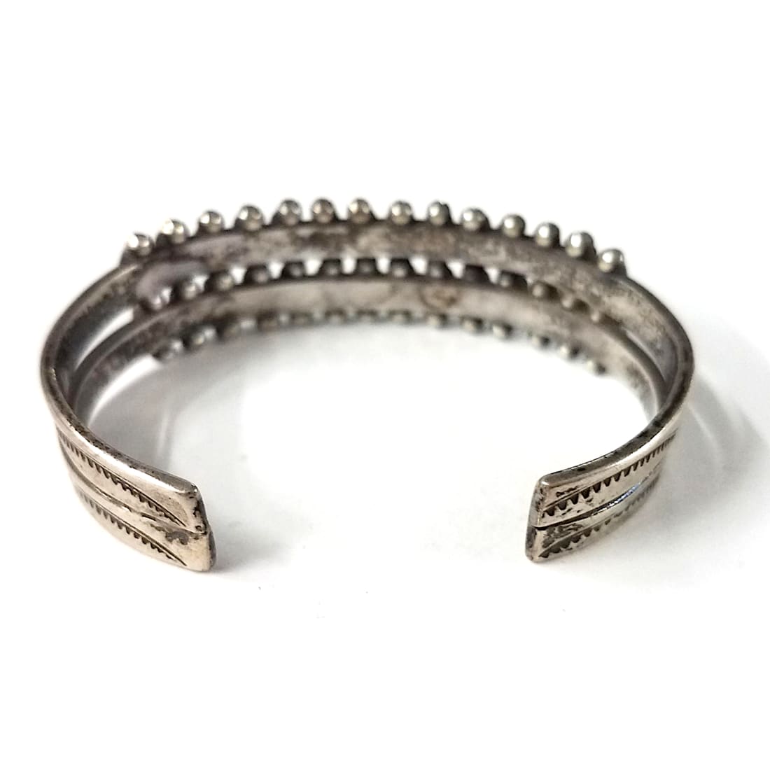 Old Pawn Zuni Snake Eye Turquoise Cuff Bracelet Sterling