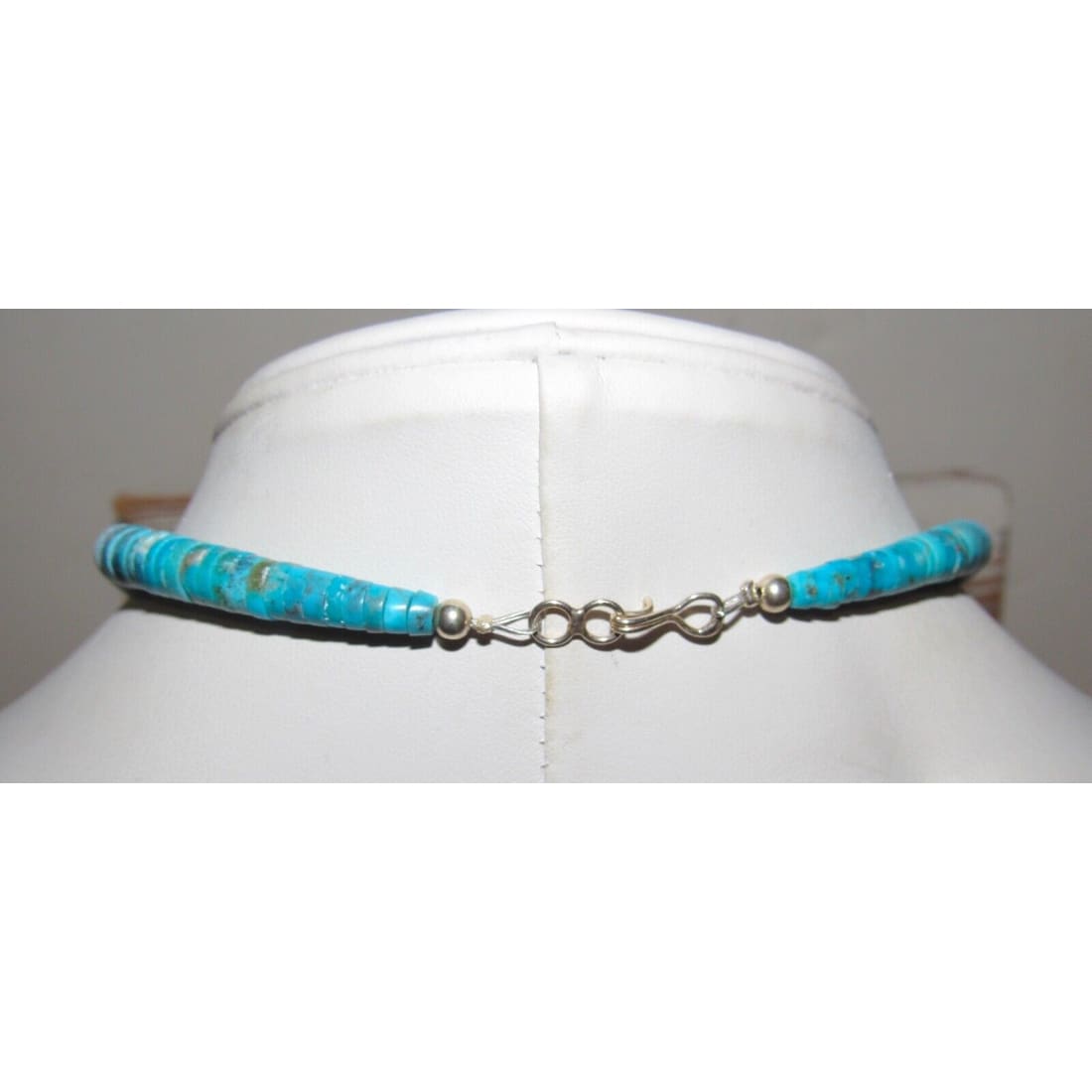 Santo Domingo Kingman Turquoise Red Spiny Heishi Necklace