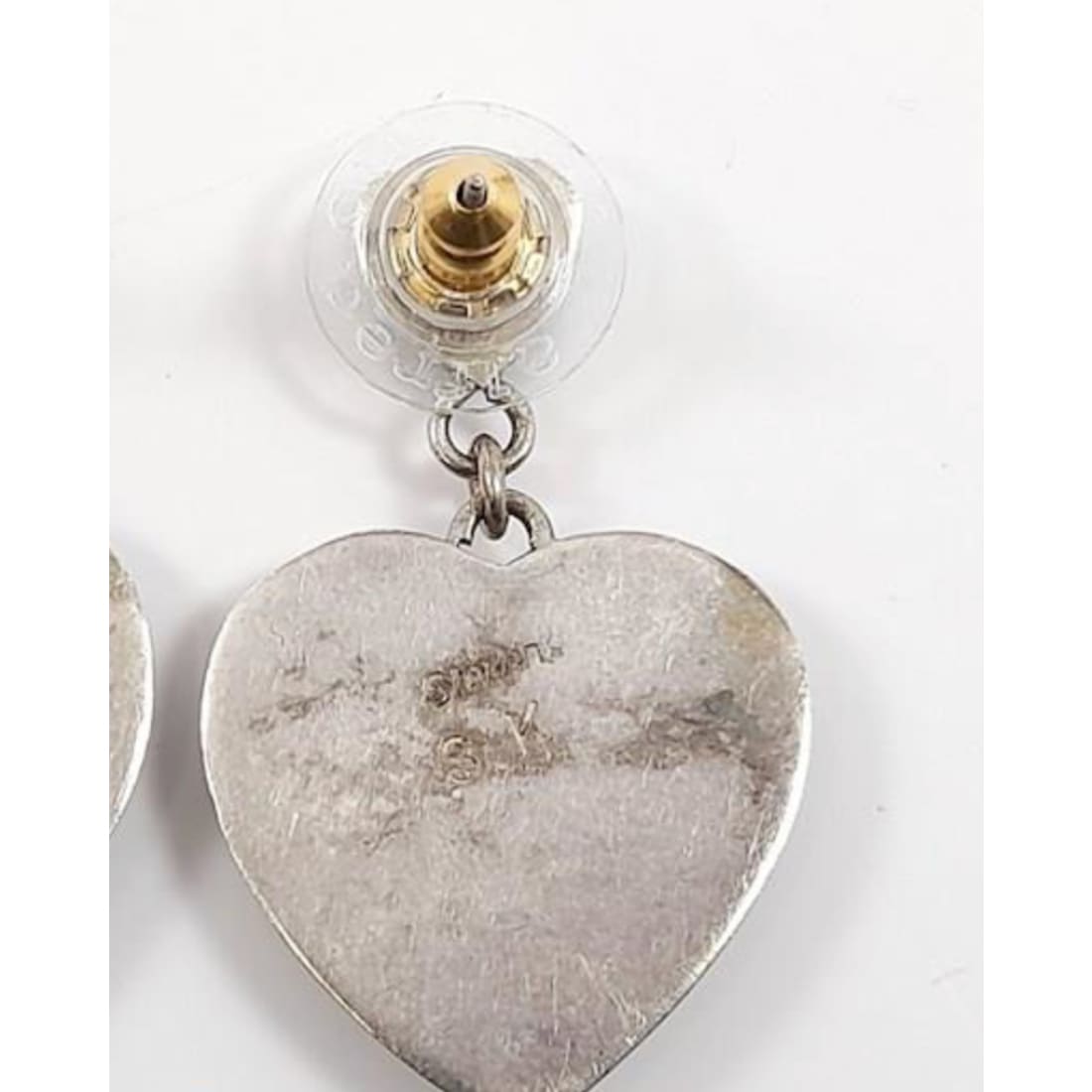 Vintage Navajo Sterling Silver Heart Dangle Earrings Sandra