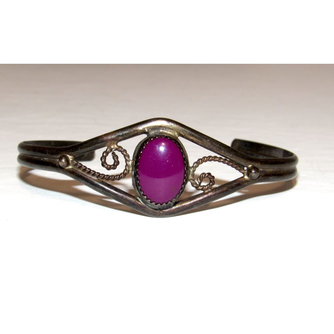 Vintage Navajo Sugilite Cuff Bracelet Sterling Silver