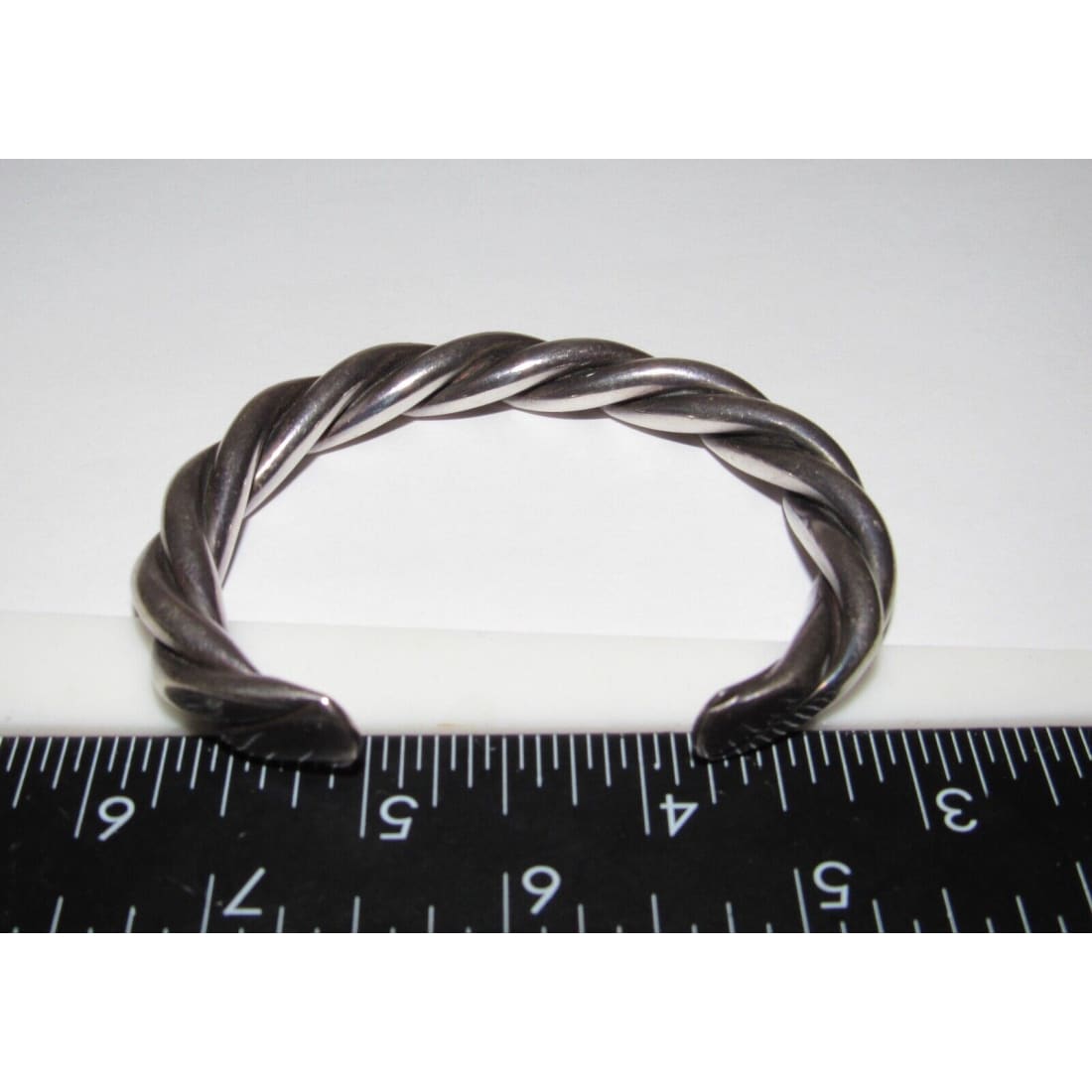 VTG Mexican Twisted Rope Sterling Silver 925 Bracelet Cuff 7