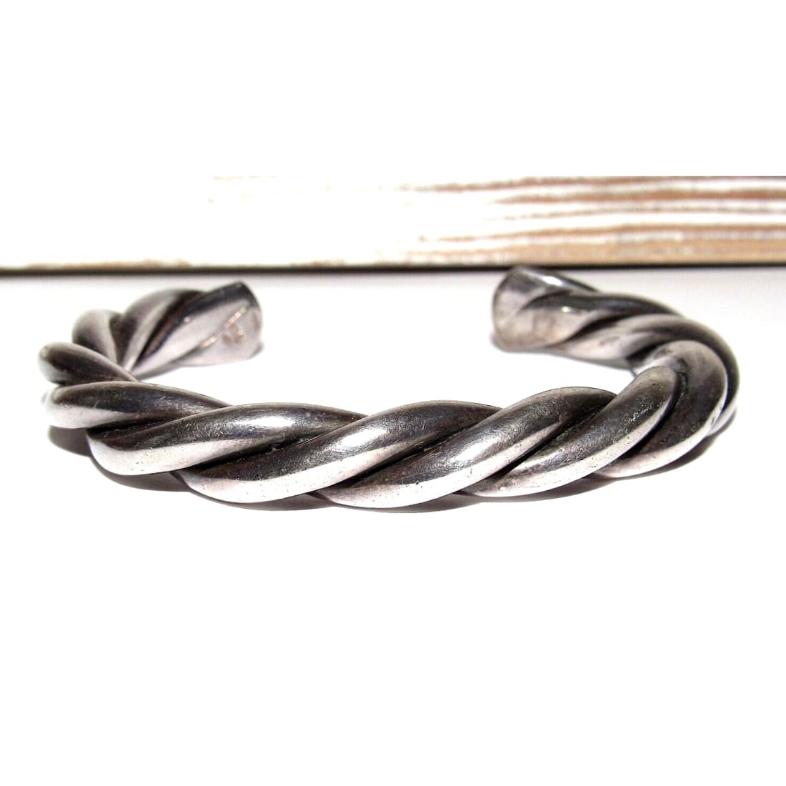 VTG Mexican Twisted Rope Sterling Silver 925 Bracelet Cuff 7