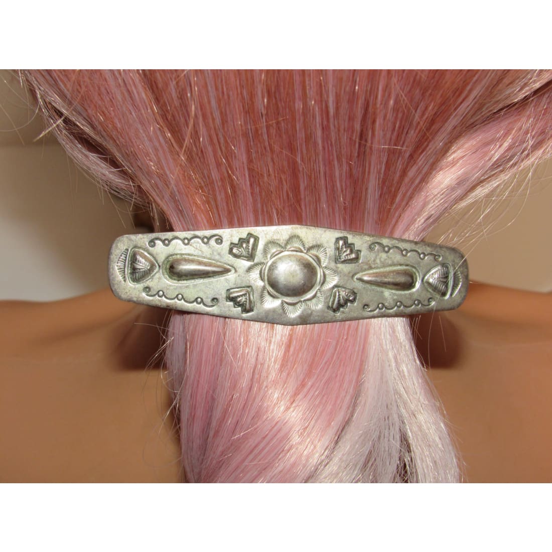 VTG Navajo Ingot Sterling Hair Clip Barrette Native