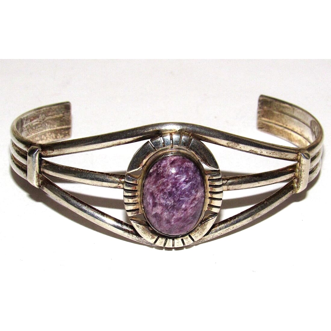 VTG Navajo Purple Sharoite Cuff Sterling Silver Cuff
