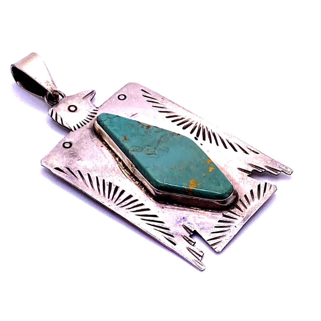 VTG Navajo Thunderbird Pendant Ingot Sterling Silver Royston
