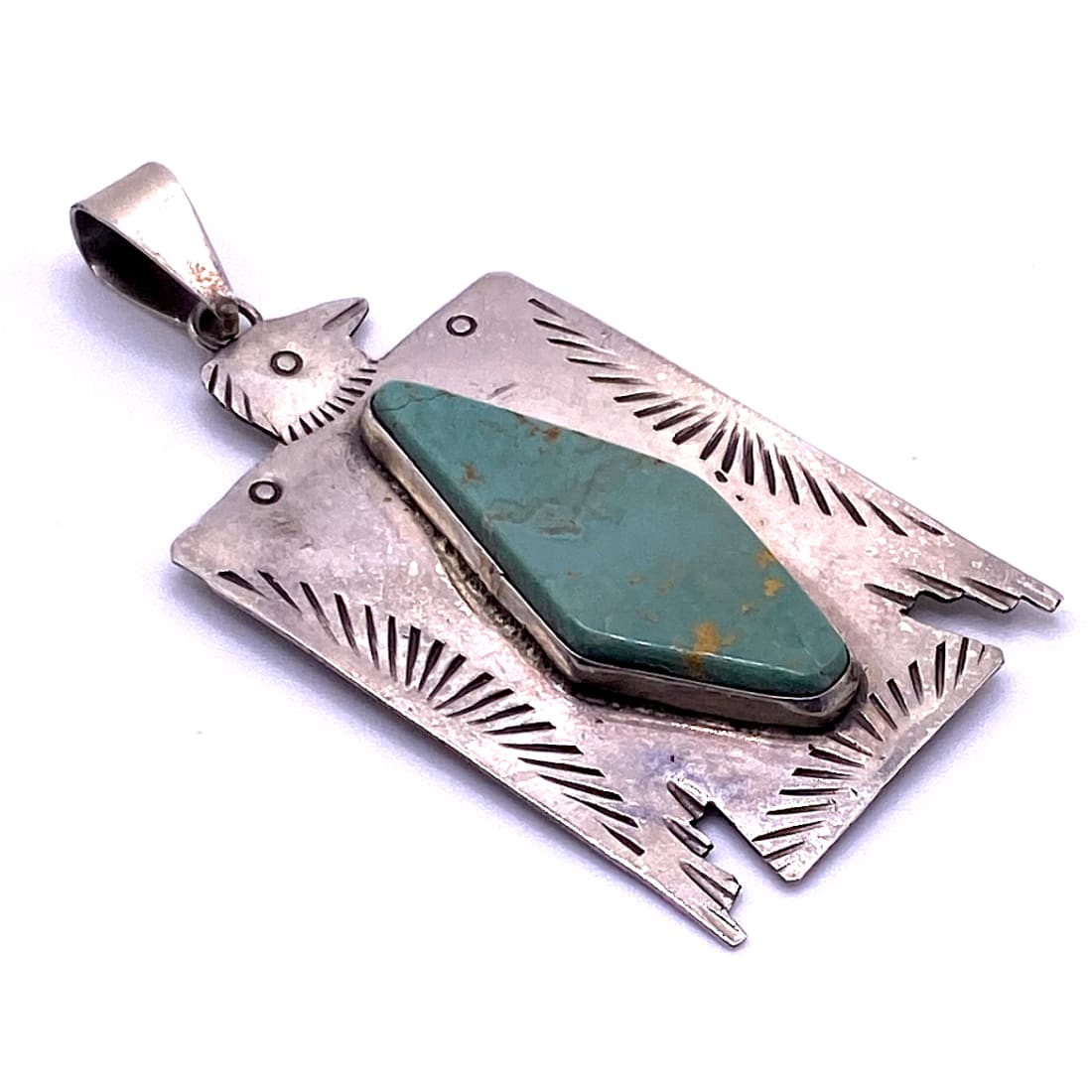 VTG Navajo Thunderbird Pendant Ingot Sterling Silver Royston