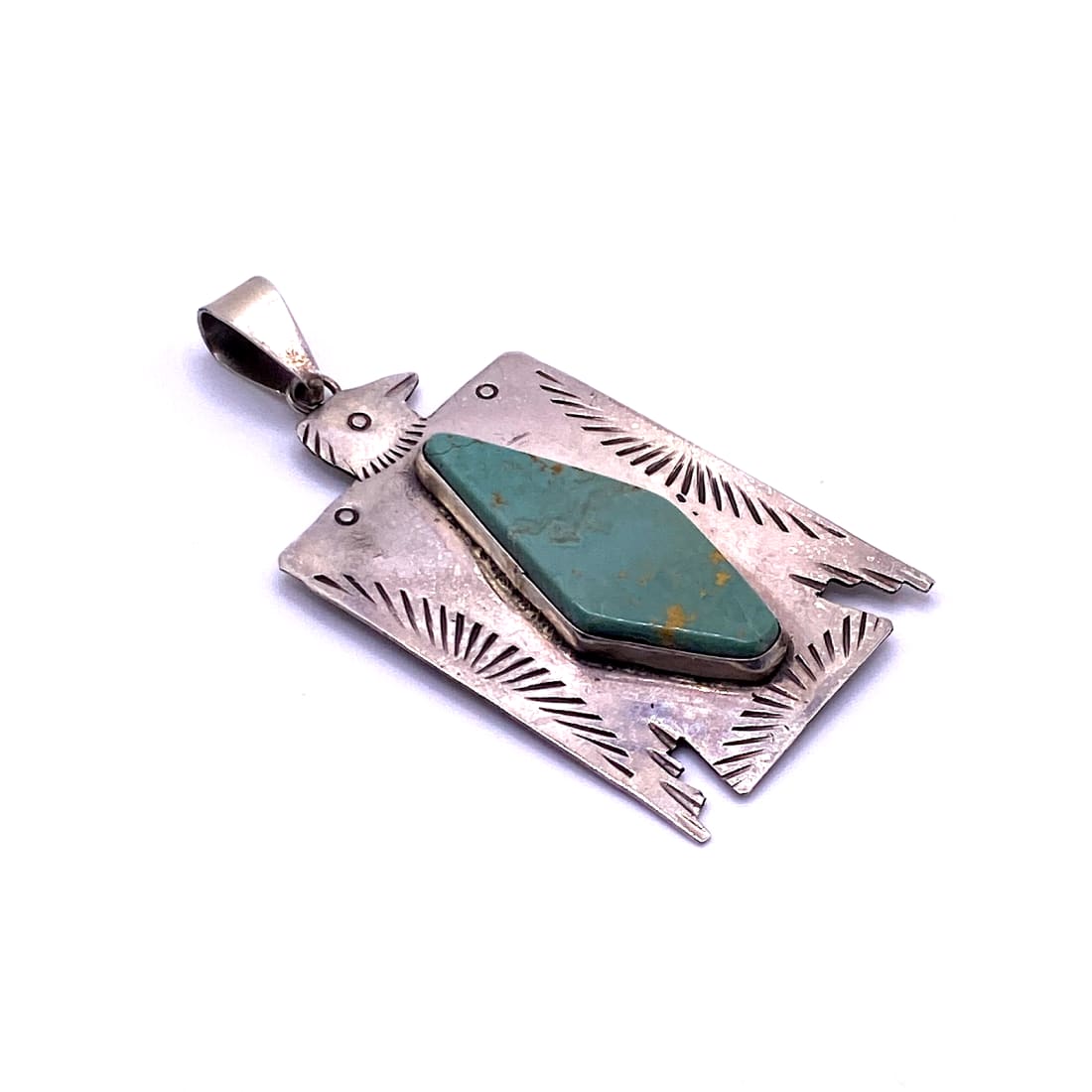 VTG Navajo Thunderbird Pendant Ingot Sterling Silver Royston