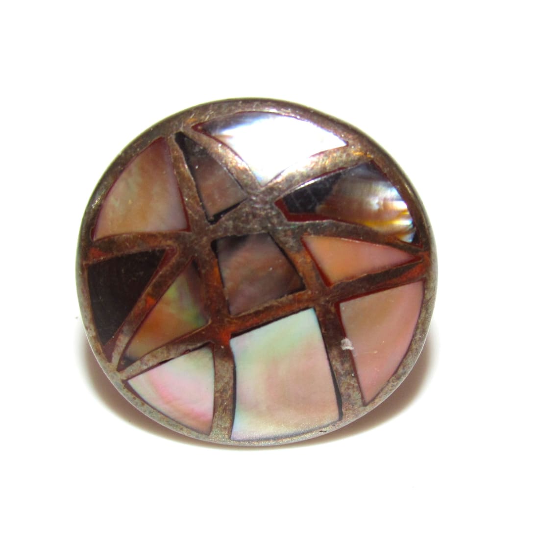 VTG Southwest Sterling Silver Mother Of Pearl Ring Size 6.5