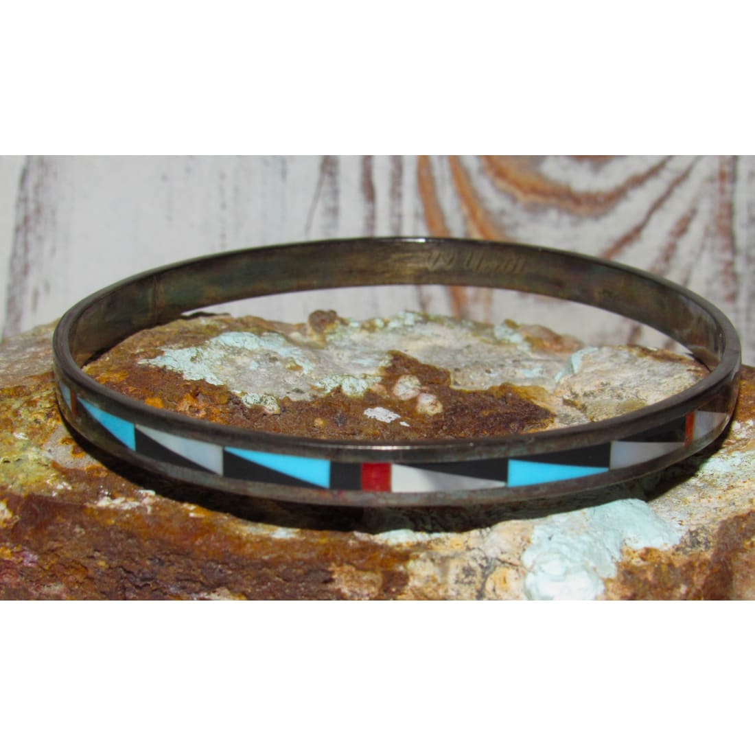 VTG Zuni Sterling Silver Bangle Bracelet 8.5’’