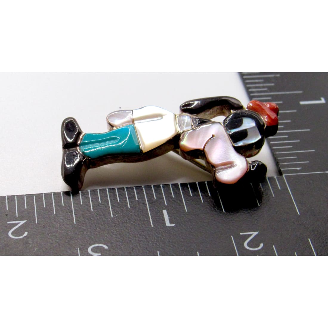 Zuni Goofy Pin Pendant Paula Leekity Sterling Silver Disney