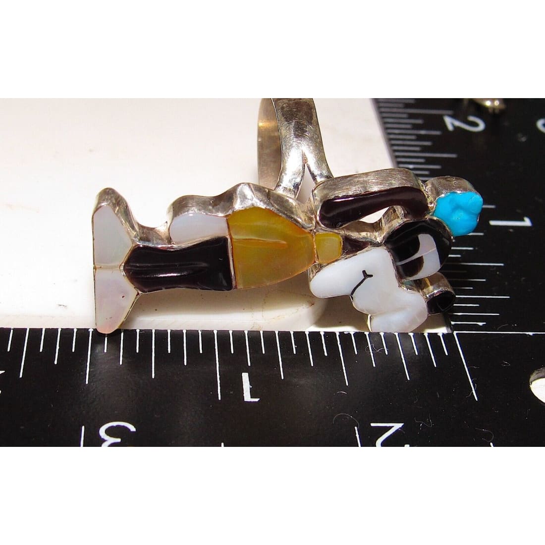 Zuni Goofy Ring Sz 8 P. Leekity Sterling Silver Disney