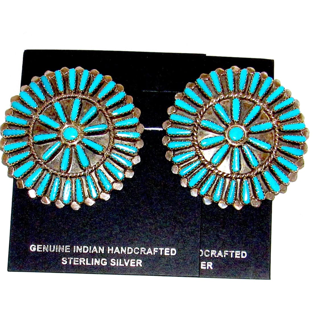 Zuni Petit Point Turquoise Post Earrings Sterling V. Byjoe