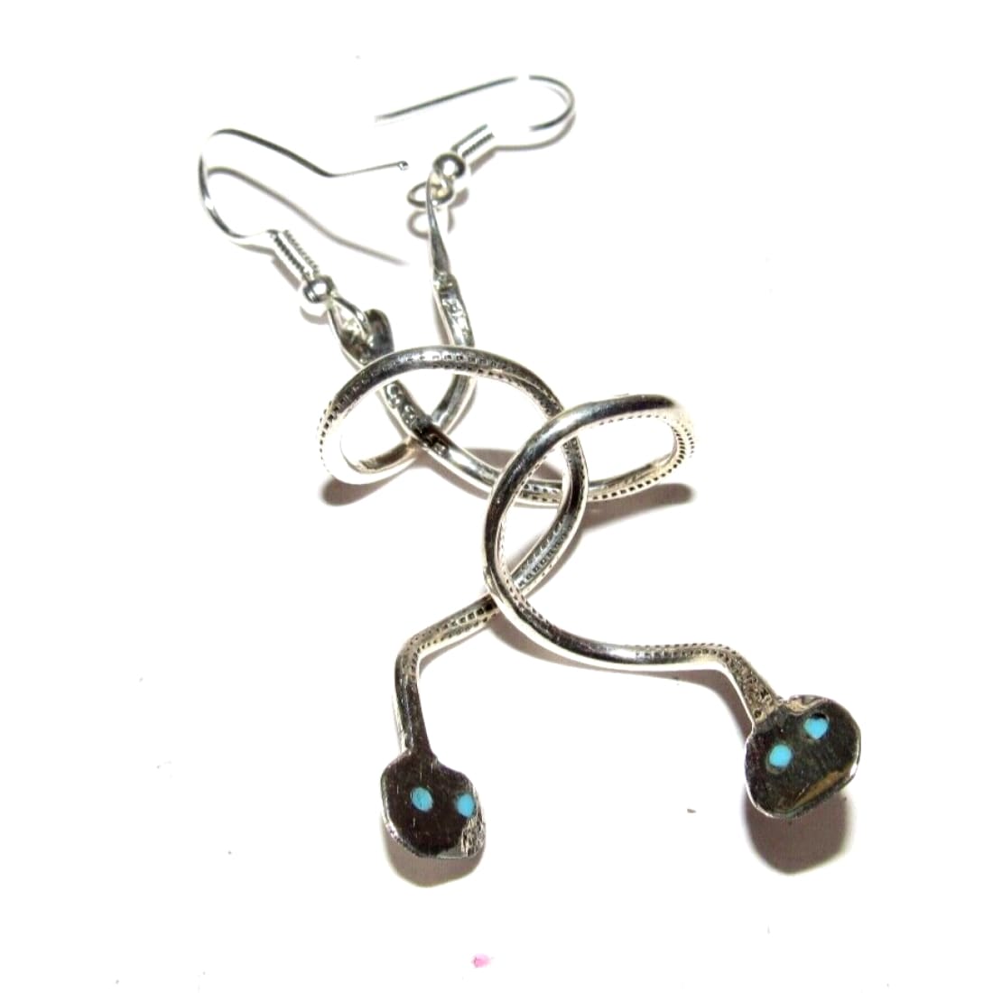 Zuni Snake Dangle Earrings Effie Calavaza Sleeping Beauty