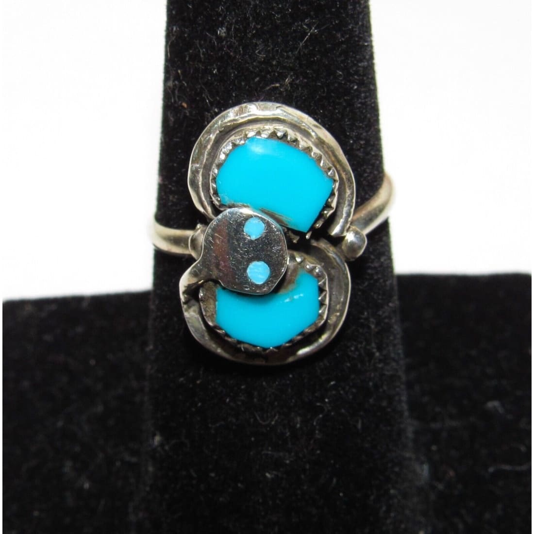 Zuni Snake Ring Size 7 Effie Calavaza Sleeping Beauty