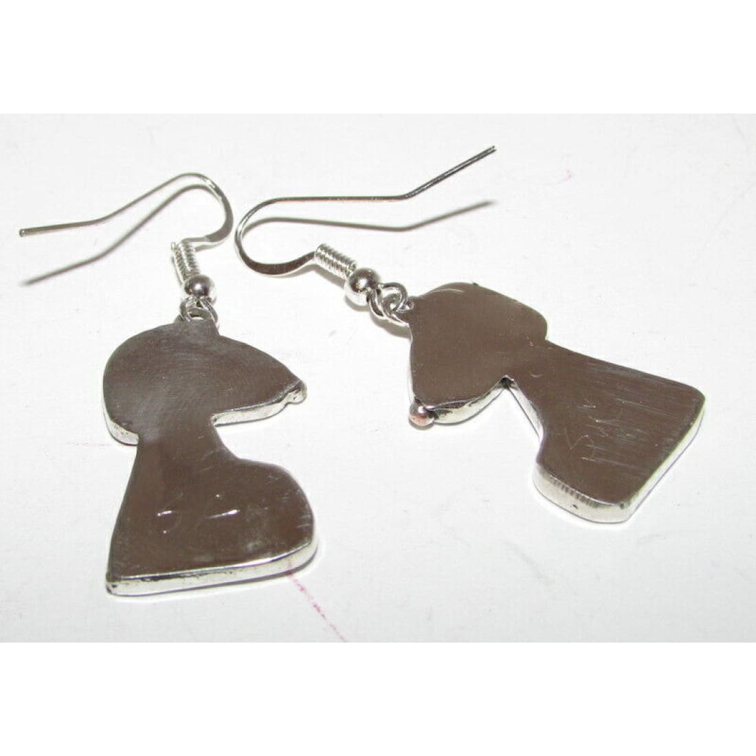 Zuni SNOOPY Earrings Peanuts Sterling Silver Inlaid Stone