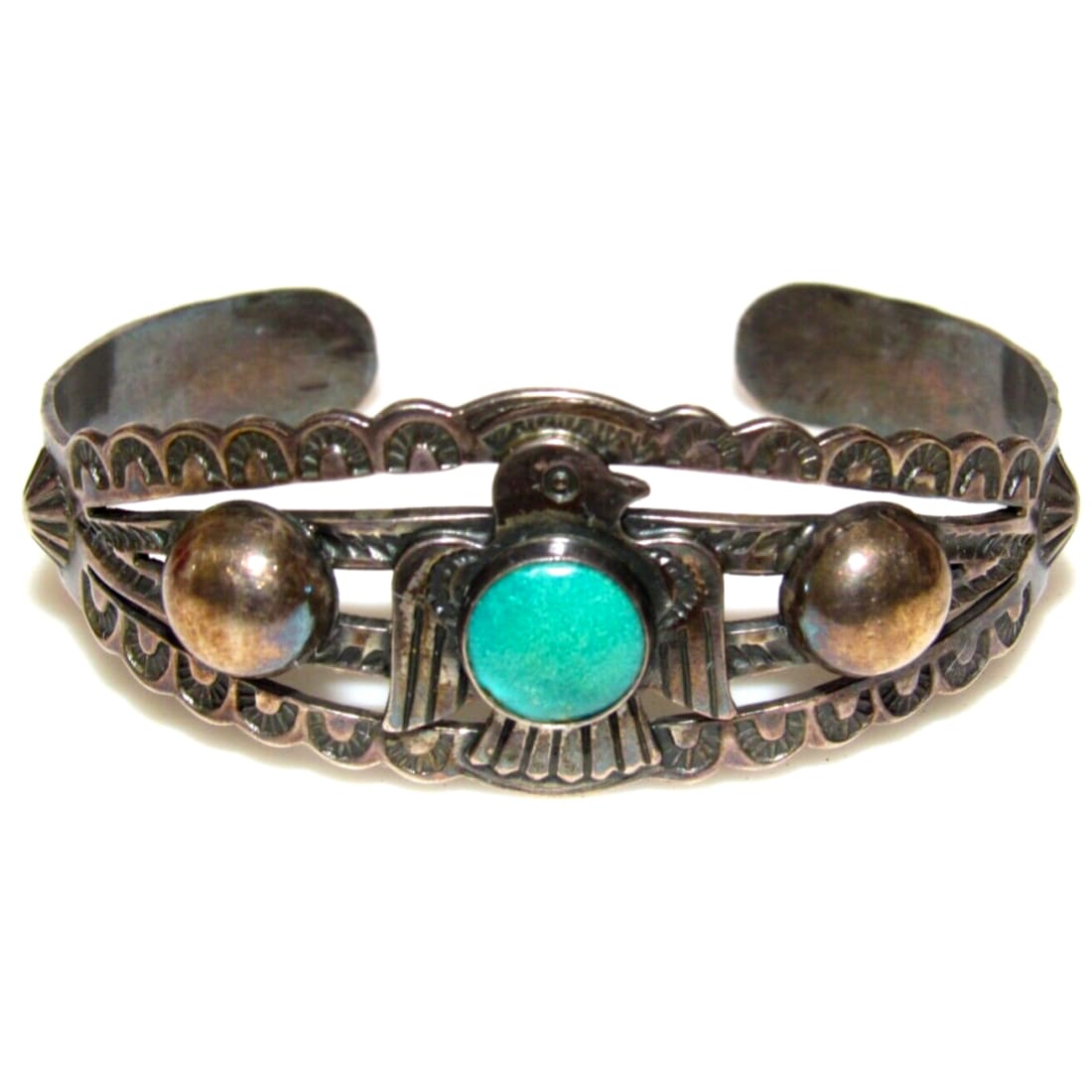 Fred Harvey Era Thunderbird Bracelet Navajo Sterling