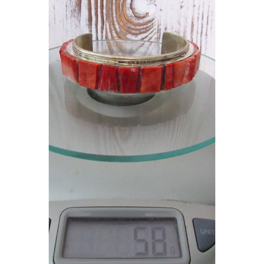 Massive Navajo Inlay Bracelet Red Spiny Sterling Cuff Native
