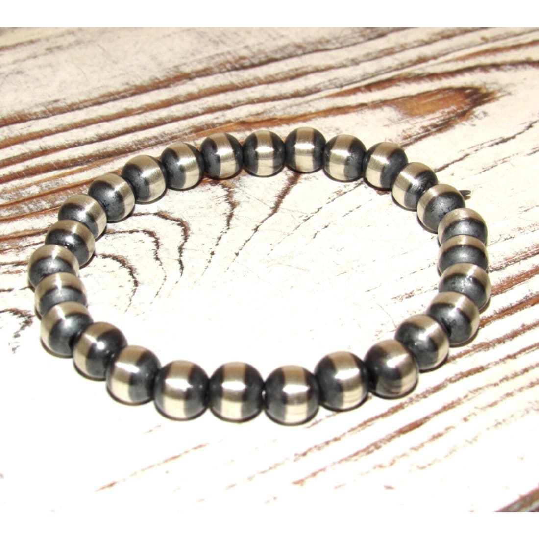 Native American Handmade Sterling Silver Navajo Pearl Beaded