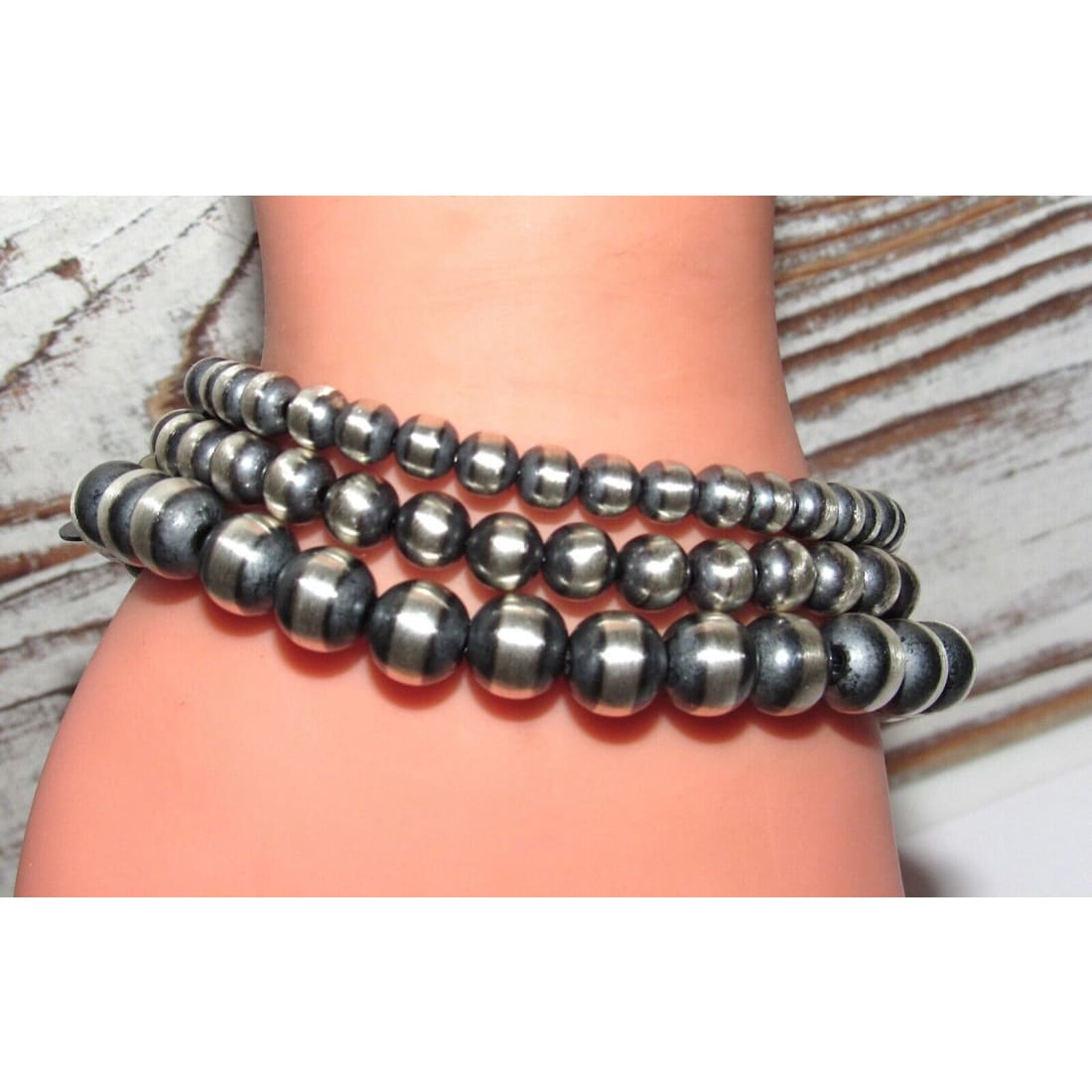 Native American Handmade Sterling Silver Navajo Pearl Beaded