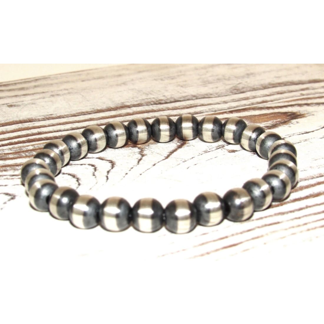 Native American Handmade Sterling Silver Navajo Pearl Beaded