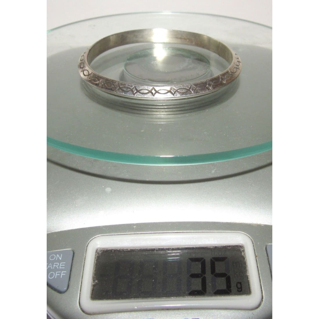 Navajo Bangle Bracelet Sterling Silver Ingot Tribal Design
