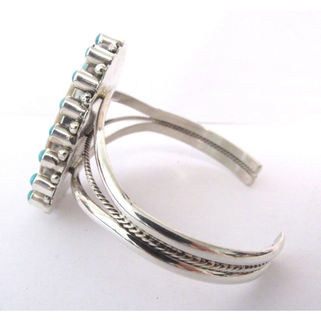 Navajo Boulder Royston Turquoise Cluster Cuff Bracelet