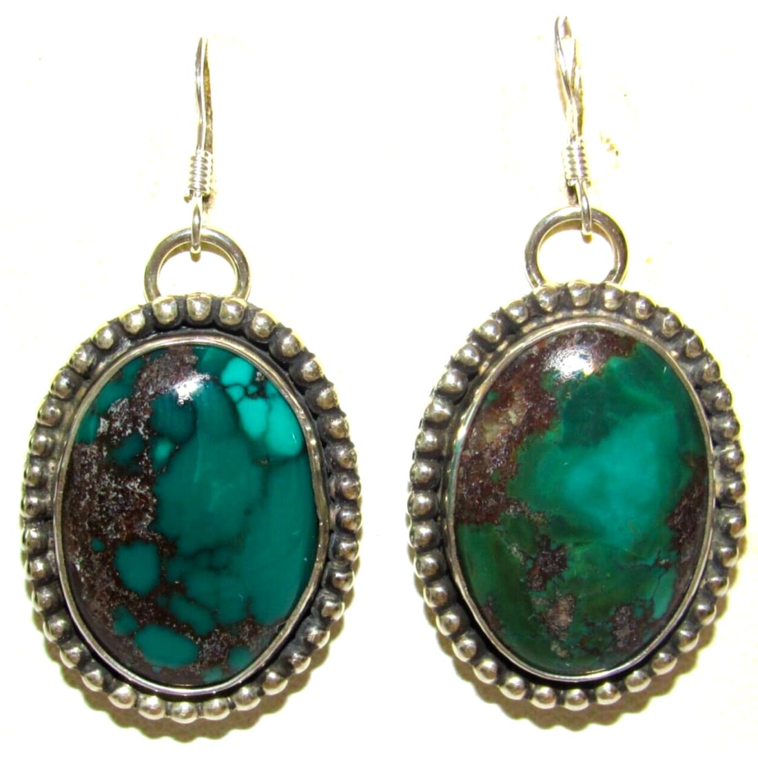 Navajo Gem Grade Royston Turquoise Dangle Earrings Sterling