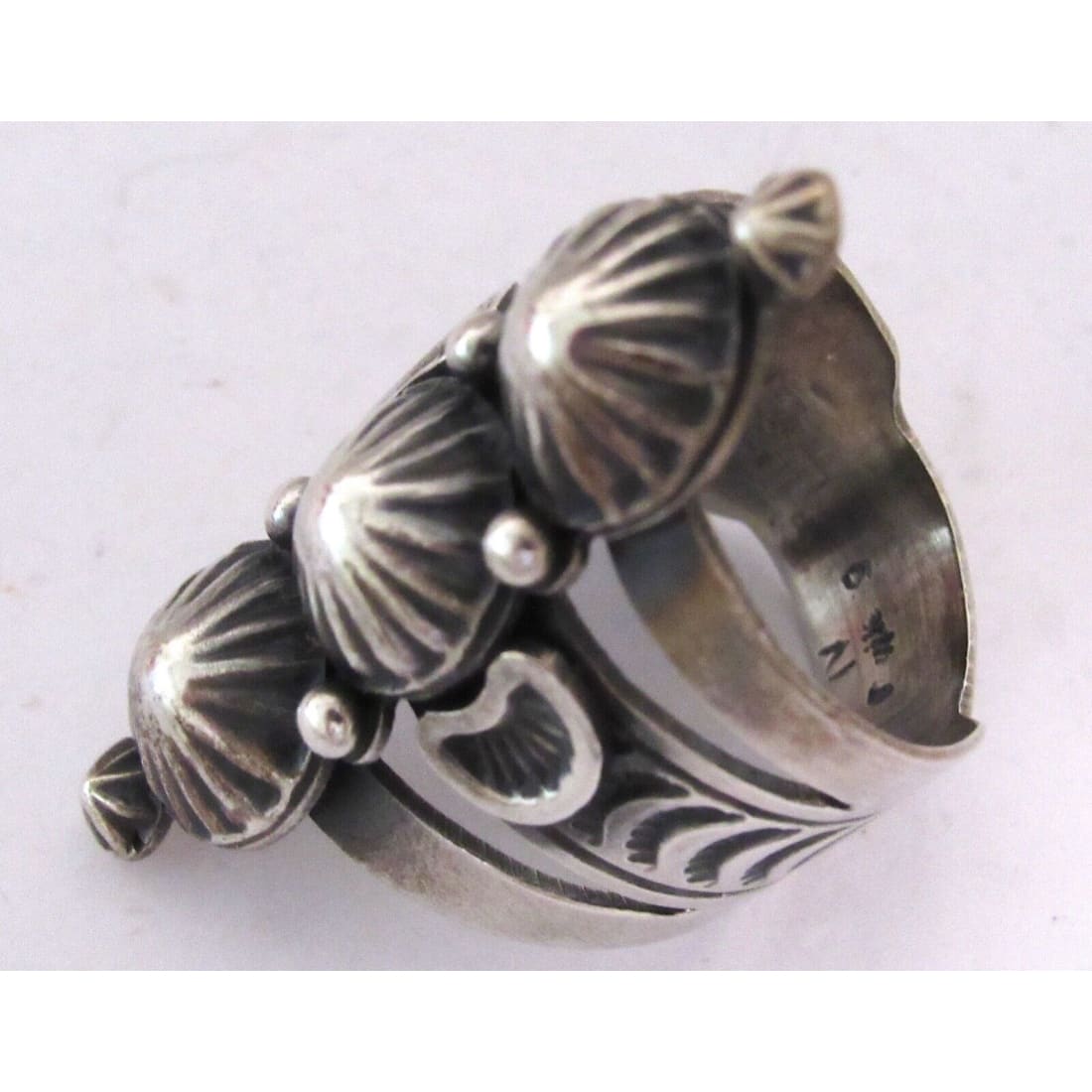 Navajo Gene Natan Concho Ring Sz. 7.5 Sterling Silver Native