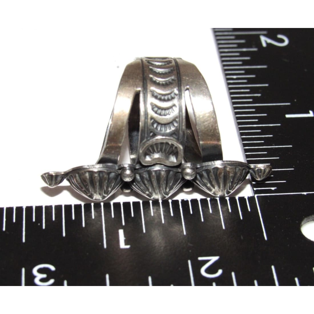 Navajo Gene Natan Concho Ring Sz. 7.5 Sterling Silver Native