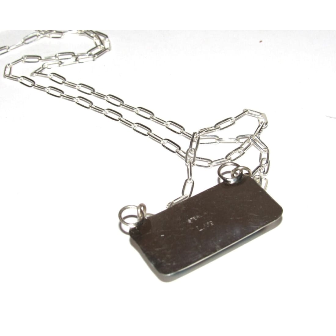 Navajo Kingman Turquoise Bar Necklace Sterling Silver Native