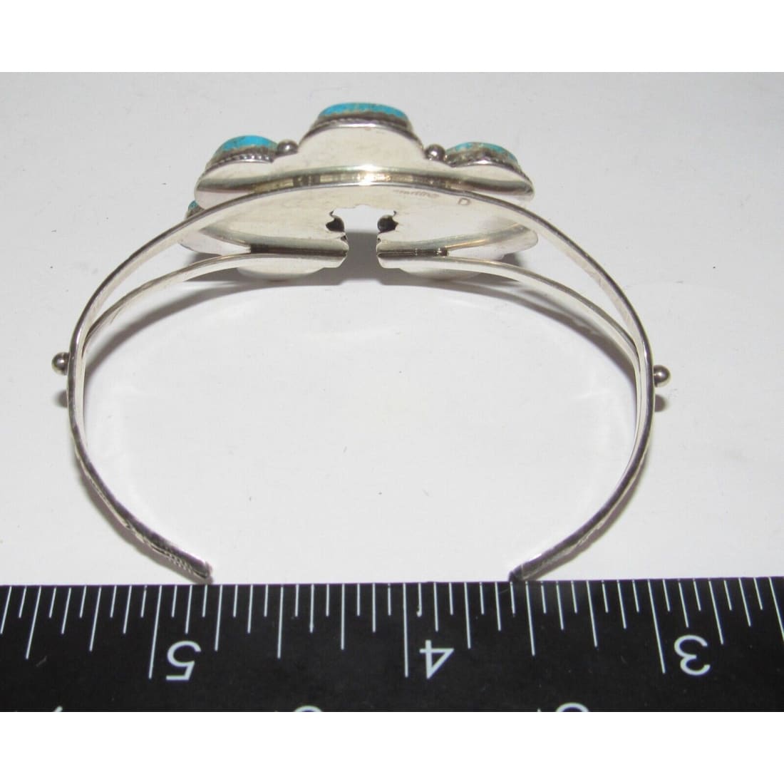 Navajo Kingman Turquoise Naja Cuff Bracelet Statement Native