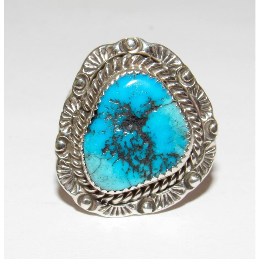 Navajo Kingman Turquoise Ring Sz 9 Sterling Silver Native