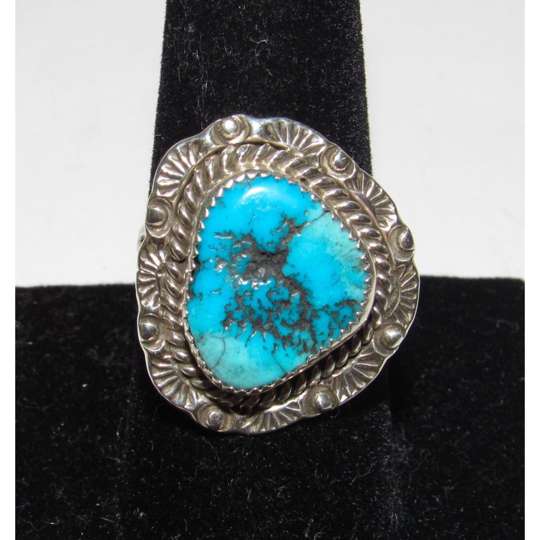 Navajo Kingman Turquoise Ring Sz 9 Sterling Silver Native