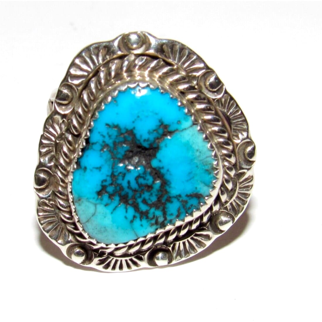 Navajo Kingman Turquoise Ring Sz 9 Sterling Silver Native
