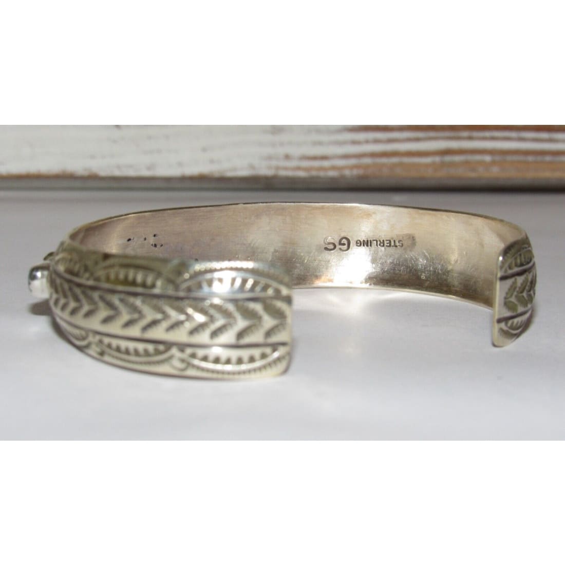 Navajo Kingman Turquoise Stacker Cuff Bracelet Sterling