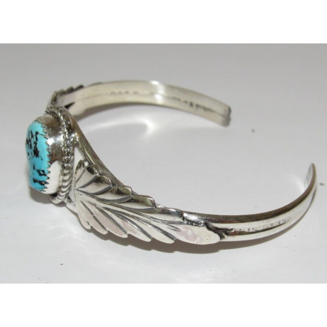 Navajo Kingman Turquoise Stacker Cuff Bracelet Sterling