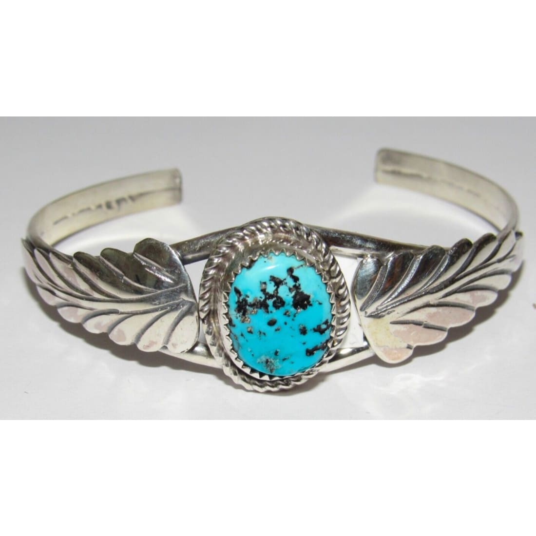 Navajo Kingman Turquoise Stacker Cuff Bracelet Sterling