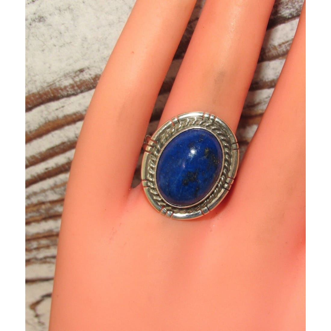 Navajo Lapis Lazuli Ring Size 8.5 Sterling Silver Native