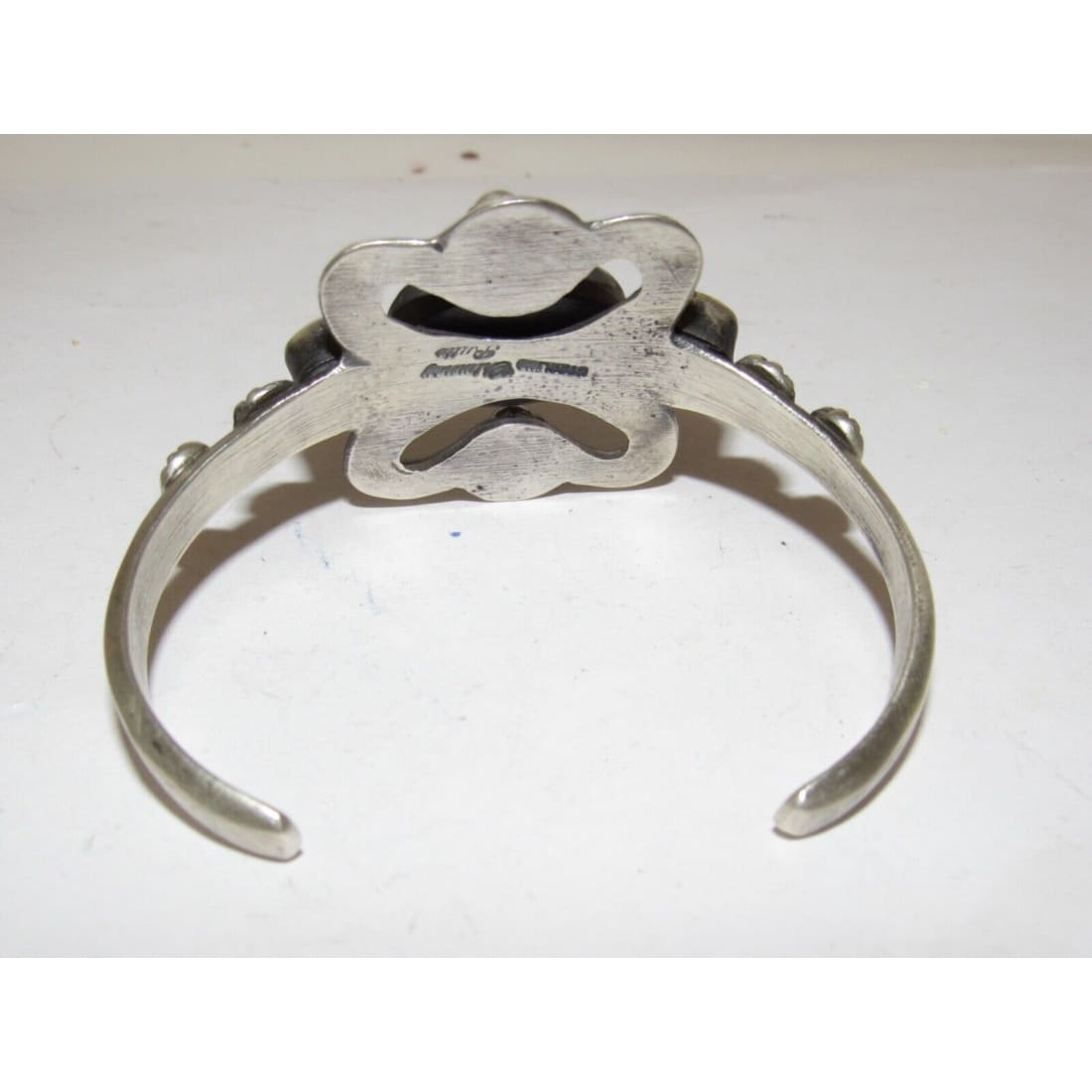 Navajo Lapis Pink Shell Cuff Bracelet Sterling Silver