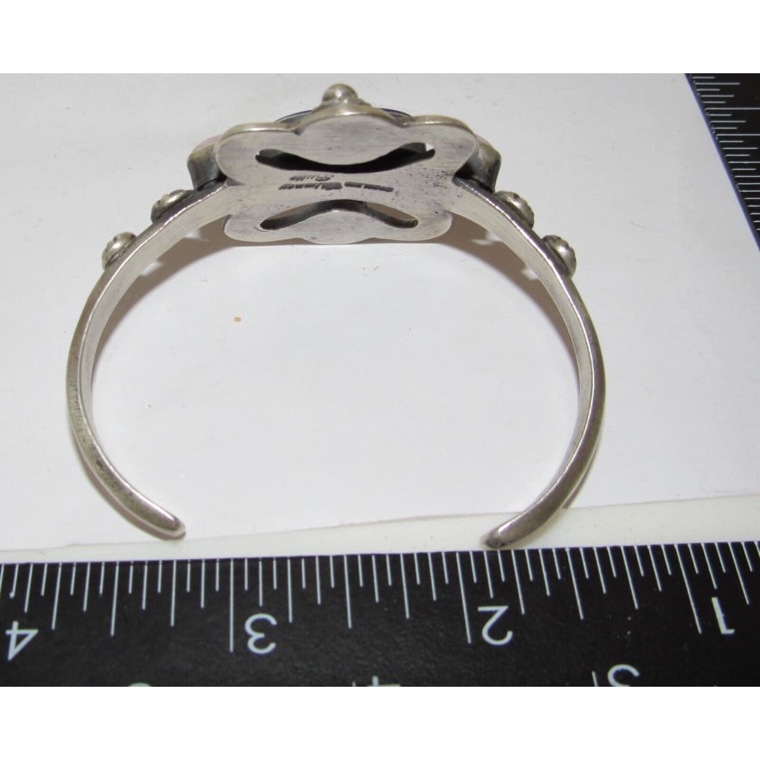 Navajo Lapis Pink Shell Cuff Bracelet Sterling Silver