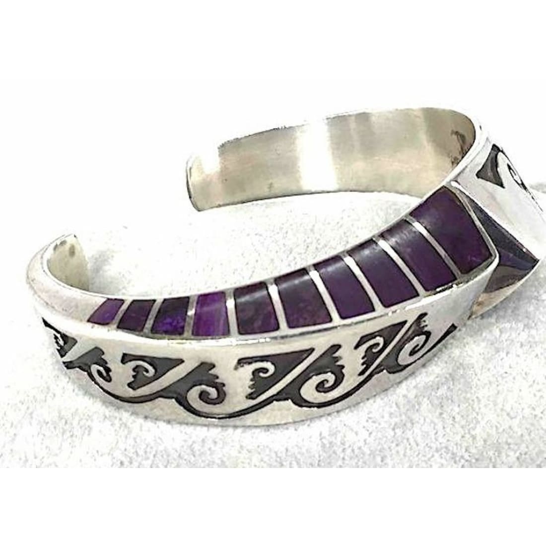 NAVAJO LONN PARKER Cuff Bracelet Sterling Silver Sugilite