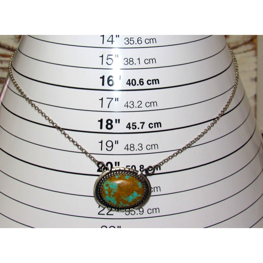 Navajo Number 8 Turquoise Bar Necklace Sterling Silver