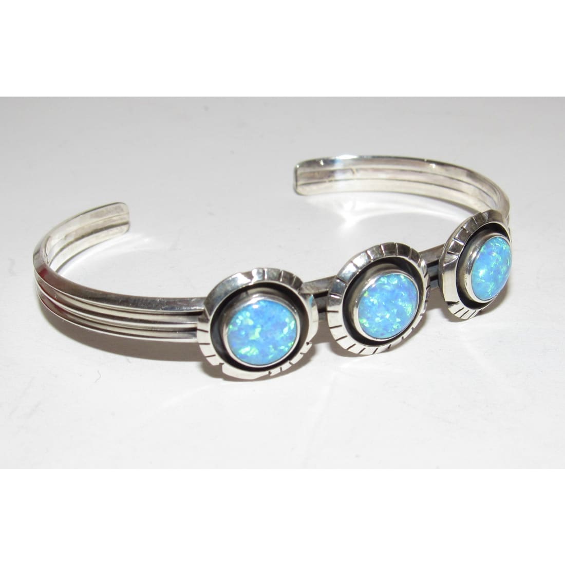 Navajo Opal Bracelet Sterling Silver Stacker Cuff Native American Signed The Southwestern Style Gallery